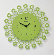 Orologio da Parete in Metallo Decoro Fiorellini Verde Chiaro 32 cm