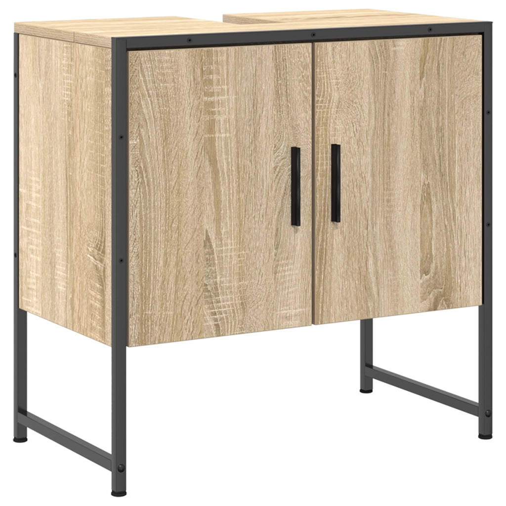 Set di Mobili per Bagno 3 Pezzi in Legno Ingegnerizzato Sonoma Oak