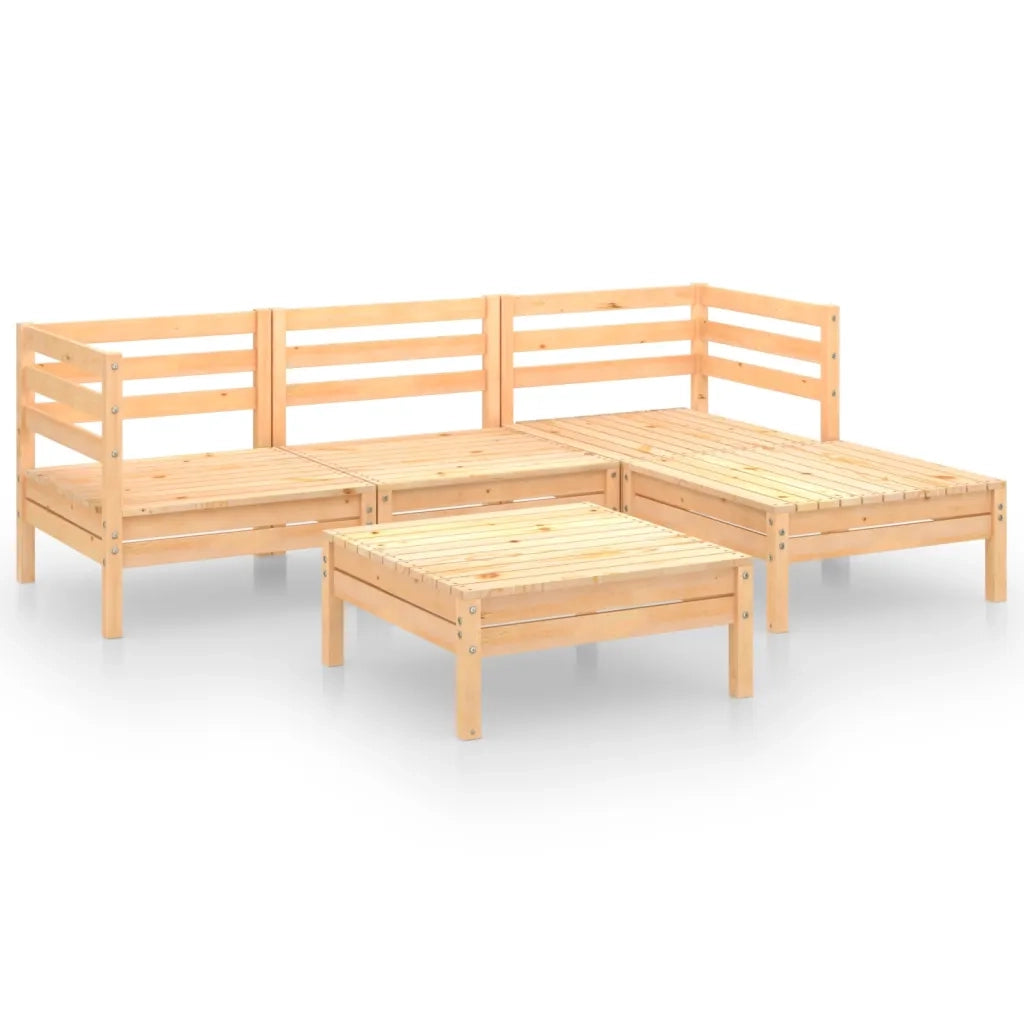 Set Salotto da Giardino 5 pz in Legno Massello di Pino 3082672