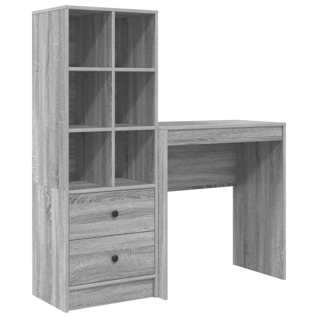 Scrivania con cassetto con lo scaffale 2 pcs Grigio Sonoma 3337310