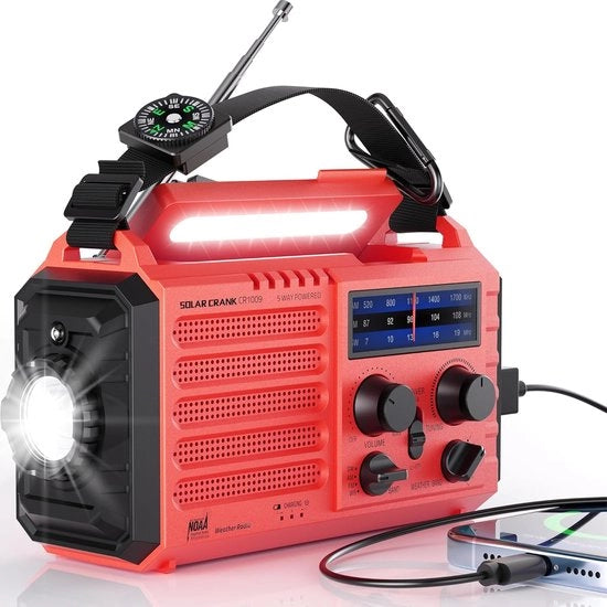 Radio opwindabile per emergenze – Radio a manovella per camping – Radio per situazioni di emergenza – Radio da manovella per viaggi – Radio per sopravvivenza esterna