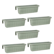 Rondine 60 - set di 6 balconiere intrecciate da 60cm con agganci regolabili e riserva d'acqua Salvia