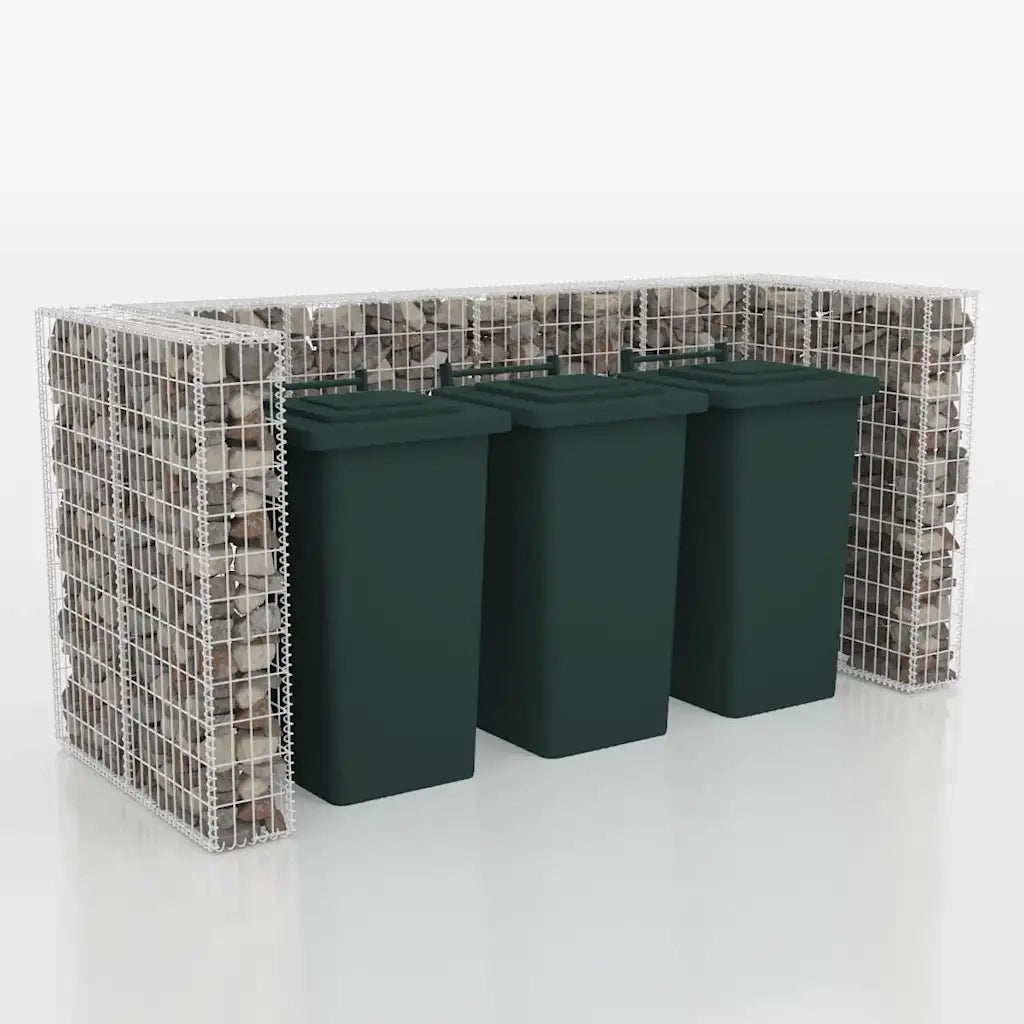 Gabbione in Rete in Acciaio per 3 Cassonetti 250x100x120 cm 142560
