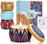 Set di candele regalo 4 pezzi x 160 gr - candele decorative - durata fiamma 120 ore - per madre/madrelingua - candele con profumo