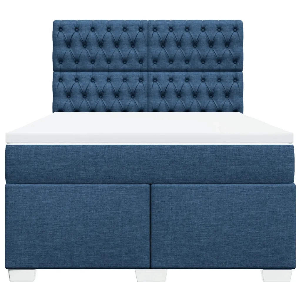 Giroletto a Molle con Materasso Blu 140x200 cm in Tessuto