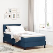 Letto Box Spring con Materasso e LED Blu 90x200 cm Tessuto