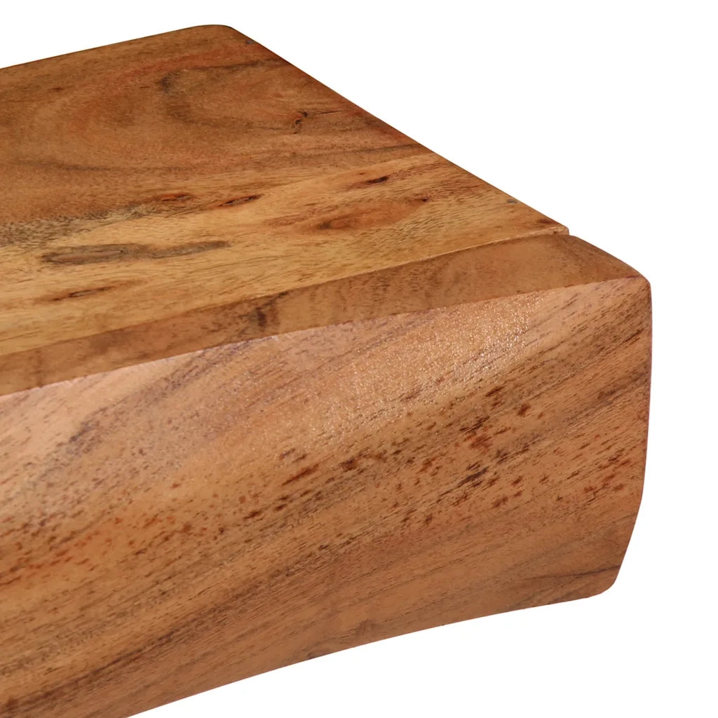 2 pz Mensole da Parete | Scaffali a Parete | Ripiano a parete 80x17x8 cm in Legno Massello di Acacia