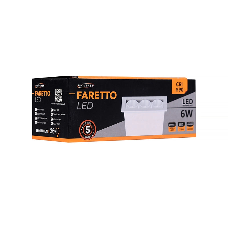 FARETTO LED RETTANGOLARE DA INCASSO PER CONTROSOFFITTI 6W LUCE BIANCA 6000K - ILLUMINAZIONE EFFICACE E DESIGN MODERNO