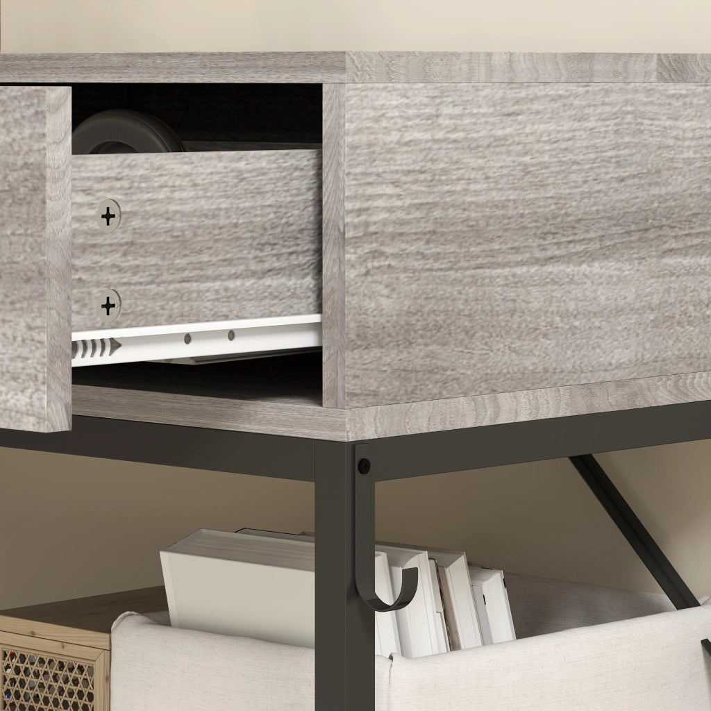 Consolle da Ingresso con Cassetti e Appendiabiti ¨C zephmum ¨C Legno e Metallo, 100x35x92 cm, Nero