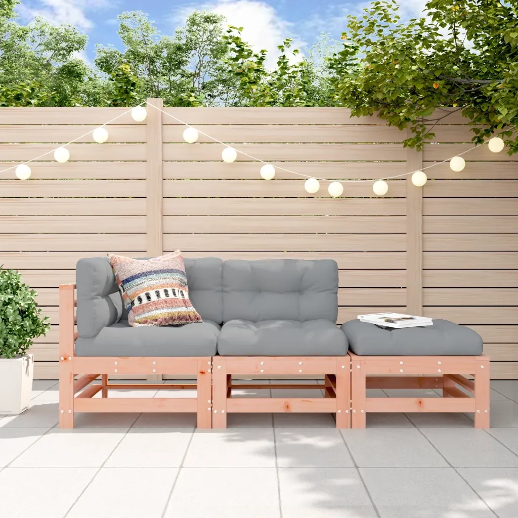 Salotto da Giardino-Set Salotto da Giardino 3 pz in Legno Massello di Douglas 205640