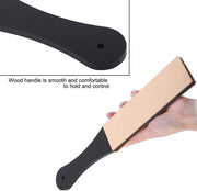 Piastra di Affilatura a Mano - Dimensione Doppia, Lama di Affilatura in Pelle PU, Cinturino con Fodera in Pelle, Base di Affilatura in Bambù Antiscivolo con Funzionale Rullo di Misurazione.