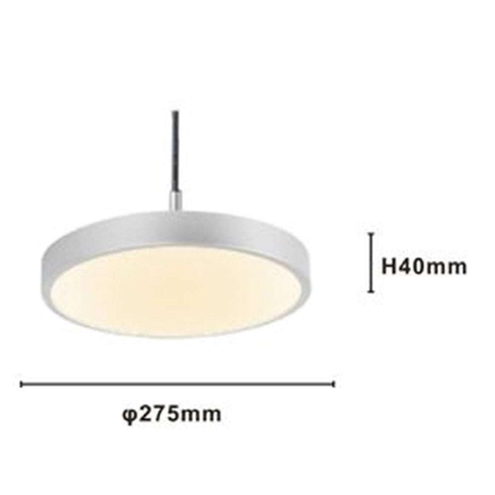 Trade Shop - Lampadario A Sospensione Led 40w Argento Cerchio Tondo Moderno Minimal Luce 4000k 32934 -