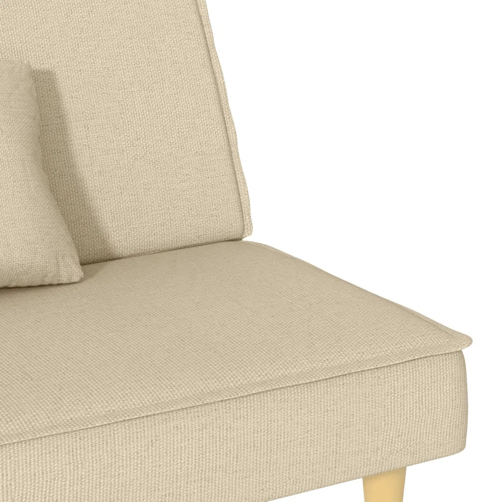 Divano Letto Crema in Tessuto 351903