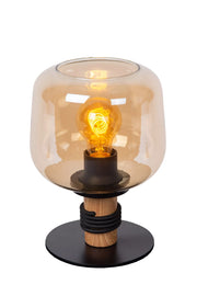 Lampada da tavolo industriale nera vetro E27 Ilona Lucide