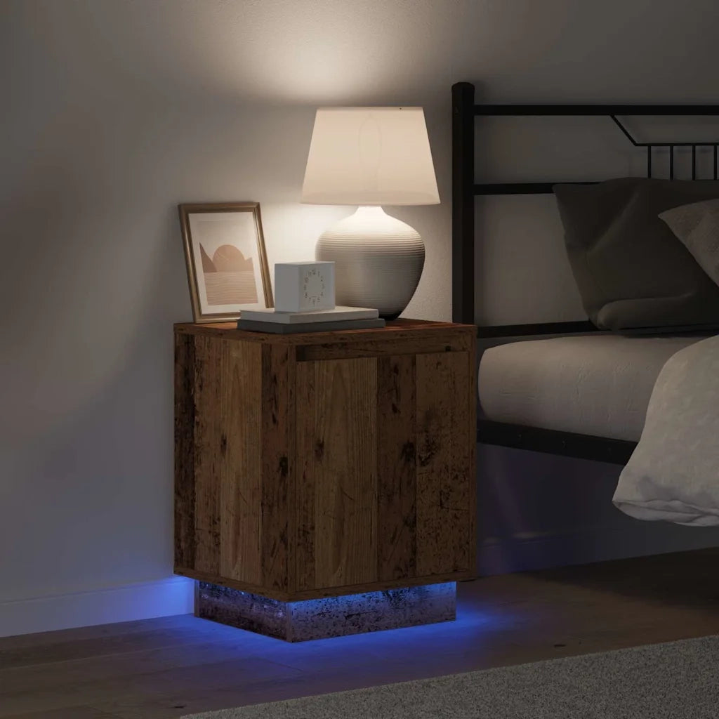 Set di 2 Comodini | Armadio da Notte | Mobiletto da notte Legno vecchio 39 x 34,5 x 50 cm