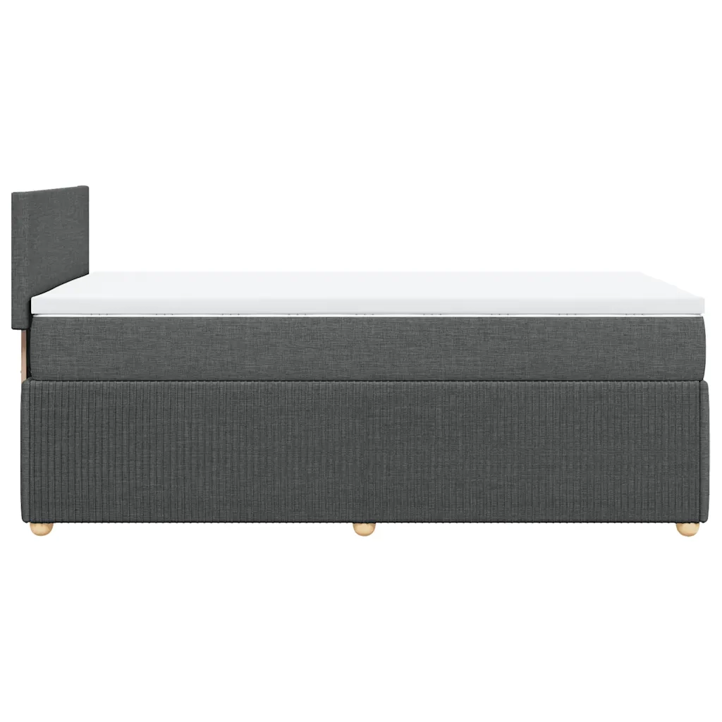 Giroletto a Molle con Materasso Grigio Scuro 90x190 cm Tessuto