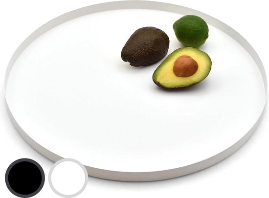 Piatto di Servizio Decorativo Rond Ø 40 cm - Design Piatto Decorativo e Piatto di Servizio in Metallo (Matte Bianco)