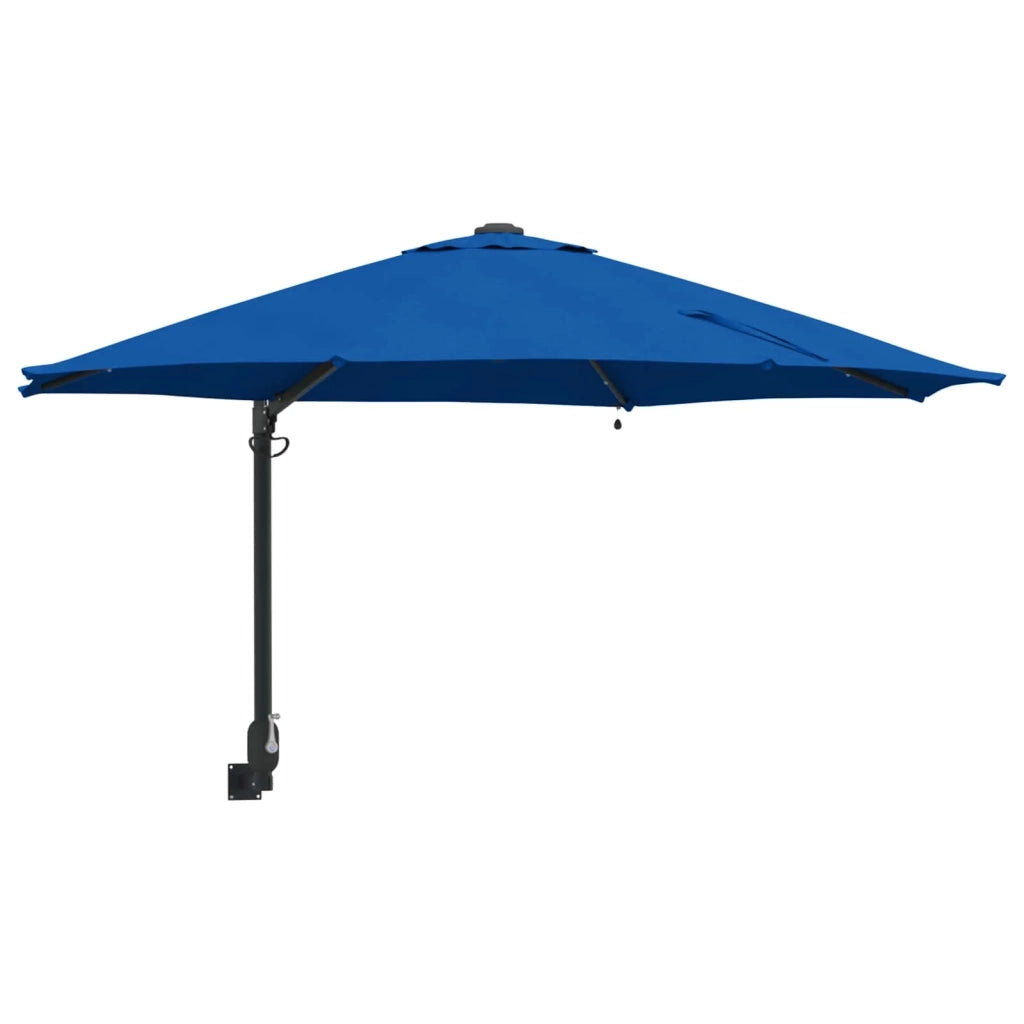 Moderno ombrellone da giardino inclinabile con illuminazione LED per esterni 248 x 248 x 148 cm poliestere azzurro 02_0058649