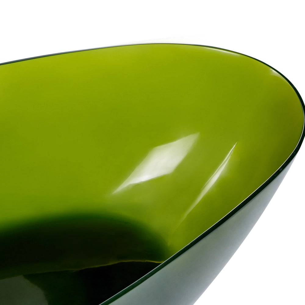 Vasca da bagno moderna con superficie solida ovale trasparente verde 1690 x 780 mm design moderno semplice