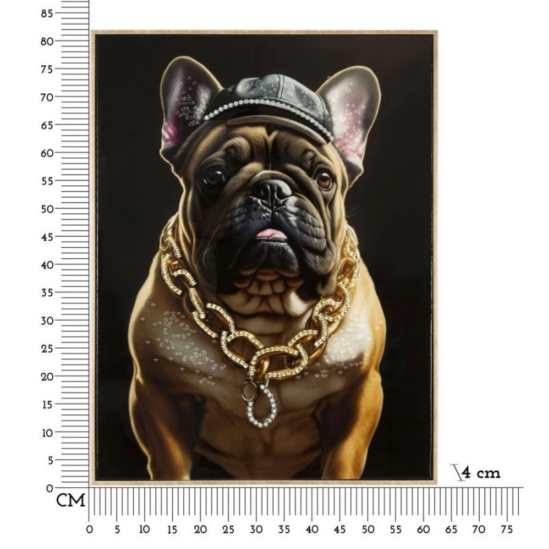 Dipinto Su Tela Laccato Bully Con Cornice cm 62x4x82