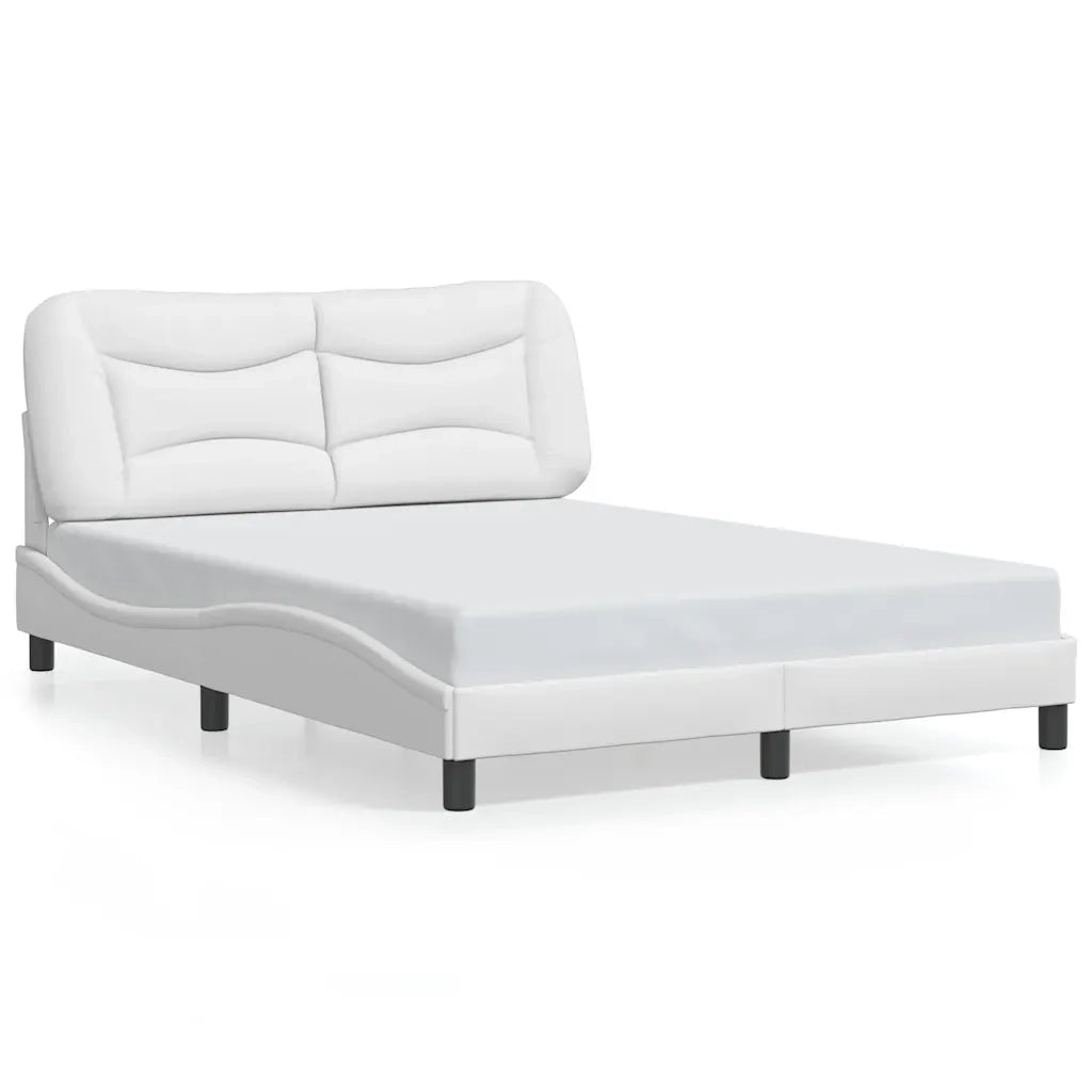 Giroletto senza Materasso-Struttura Letto Hvar Bianco 140x190 cm in Similpelle