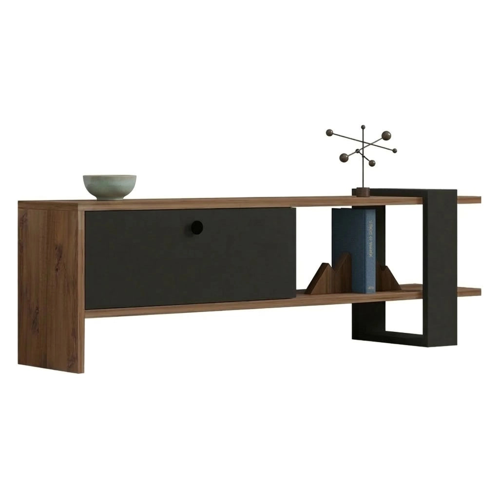 Taurasi, Mobile Porta tv Un'anta, 120x25x37h cm Nero Antracite