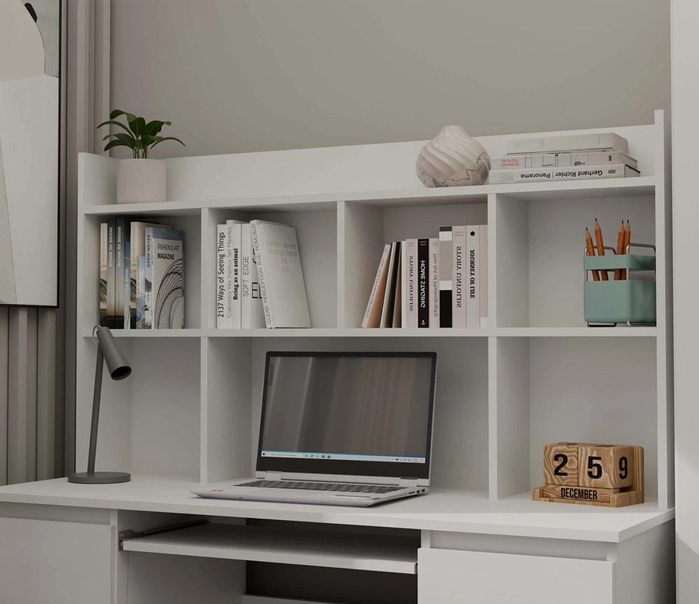 Alzata per biurka 130 cm bianco libreria per libri documenti