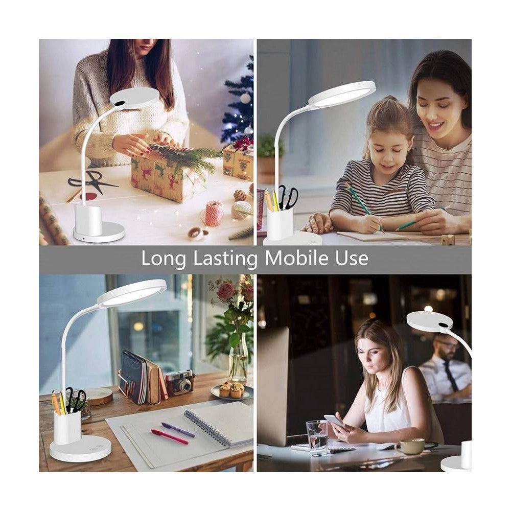 Trade Shop - Lampada Tavolo Flesibile Led Ricaricabile Portacellulare Dimmerabile 10w Ls-td01 -