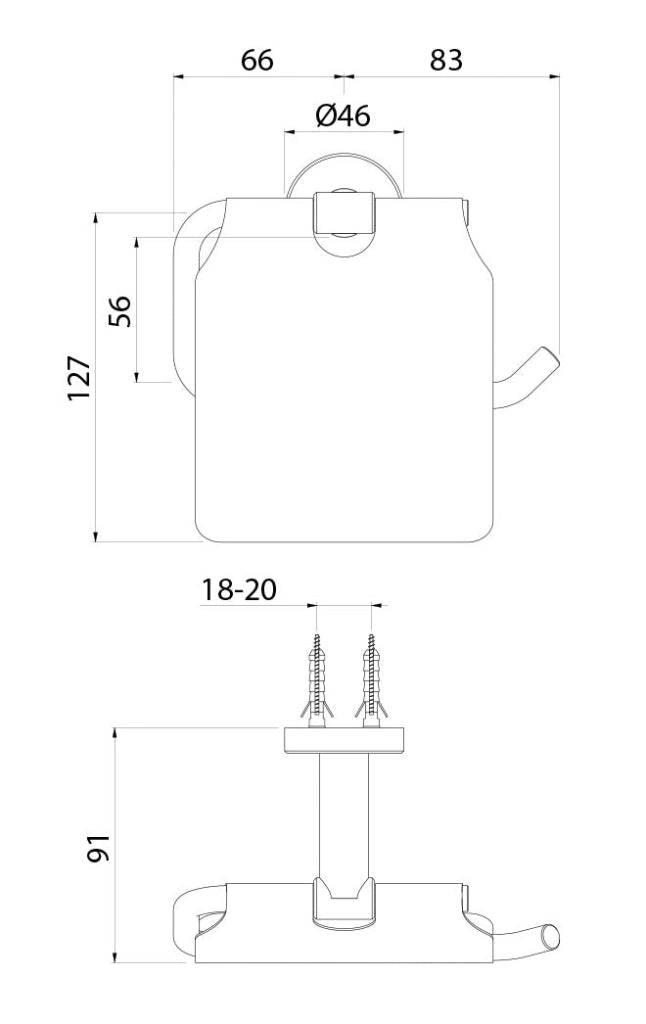 Porta Rotolo da Parete con Coperchio in Acciaio Inox Satinato Nilo