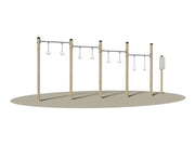 Circonduzione del bacino Giochipark 5 montanti 4 barre Ø 4cm cartello incluso