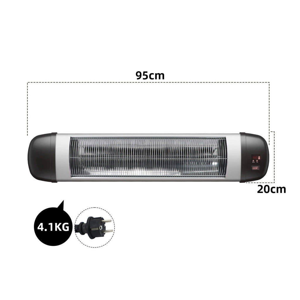 ZMH Riscaldatore a infrarossi Riscaldatore a infrarossi da 2500 W con telecomando