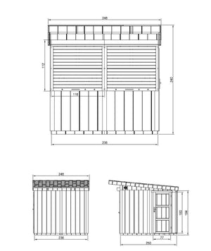 Chiosco esterno PREMIUM - 5,9mq - H240x248x305 cm - Costruzione pannello PREMIUM - Timbela M950-HARVEST HONEY