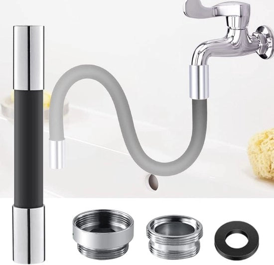 Estensore di rubinetto a 360 gradi flessibile per cucina e bagno - impermeabile all'acqua e pieghevole