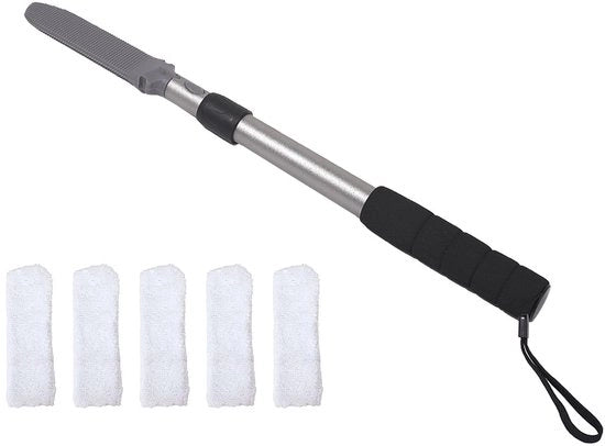 Spazzola per piedi in silicone, Manubrio regolabile per la doccia, Spazzola per piedi con manubrio lungo, Spazzola per doccia per anziani