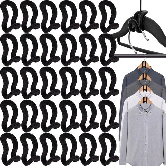 Sostegni Antiscivolo Mini Hanger per Abbigliamento con Connettori Fluffati - 30 Pezzi