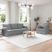 Set di divani 2 pcs Grigio chiaro 201 x 80 x 85 cm Tessuto