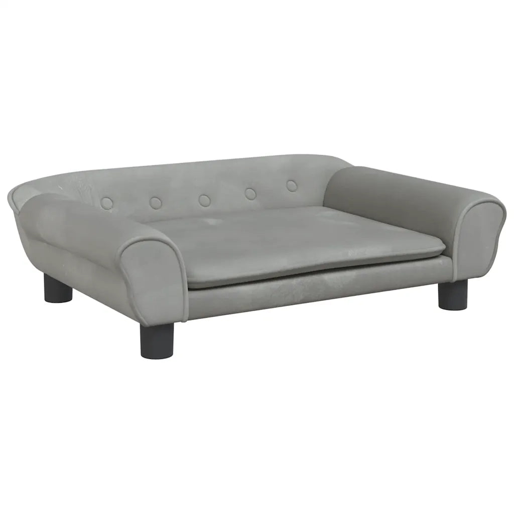 Divano per Bambini Grigio Chiaro 70x45x26 cm in Velluto 3196401