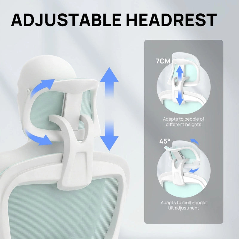 Sedia da ufficio ergonomica - Poltrona HAMLODY - con braccioli pieghevoli a 90° - Supporto lombare - Regolabile in altezza Verde