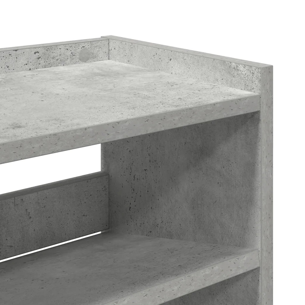 Scarpiera Grigio Cemento 80x25x62 cm in Legno Multistrato