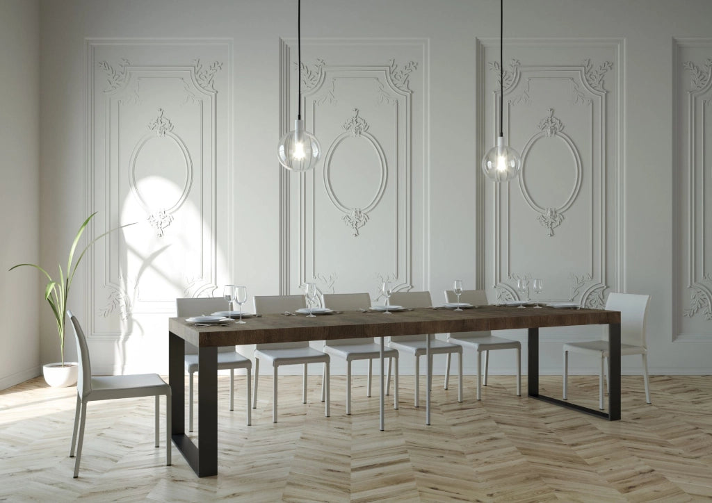 Consolle Allungabile 90-300x40x77 cm in Nobilitato Marrone