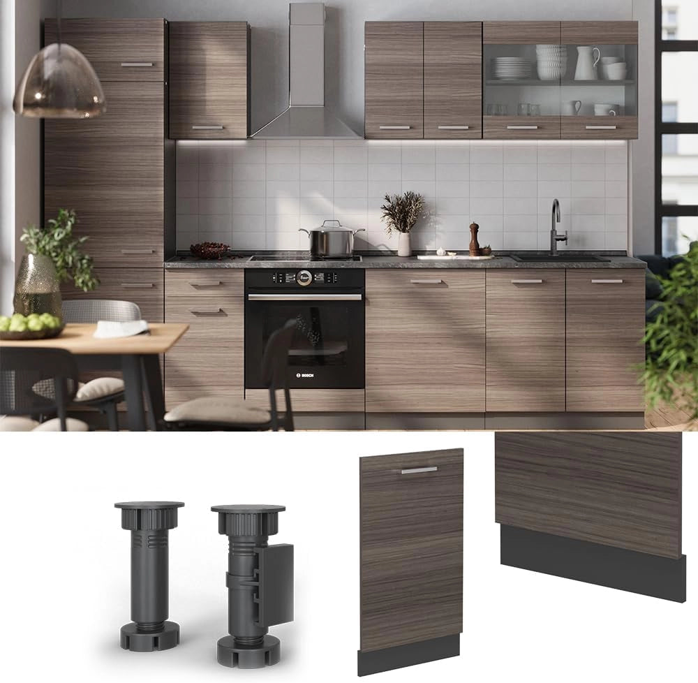 Pannello frontale R-Line, Bianco lucido, 60 cm, PL Rovere, per la libera combinazione all'interno di sistemi cucina modulari