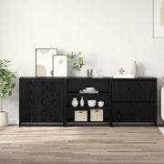 Credenza 3 pcs Rovere Nero 70 x 41 x 75 cm Legno multistrato