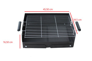 Barbecue a Carbone 50,5x34,5x31,5 cm Pieghevole in Acciaio Adventure Nero