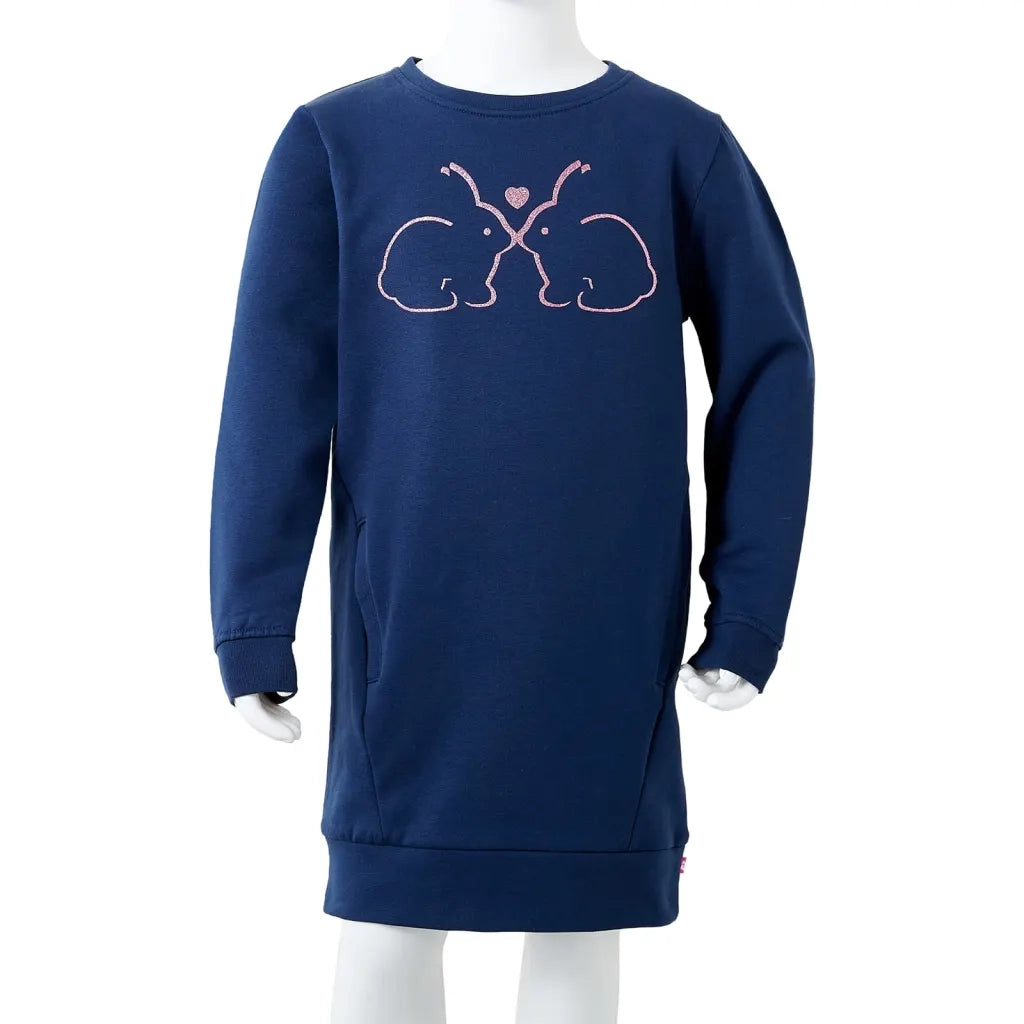 Abito in Felpa da Bambina Blu Marino 104 CFW4300526