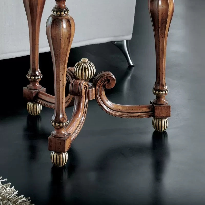 Tavolino rotondo vetro gamba ottagonale legno bassano 62x62x60 - Mobili 2G