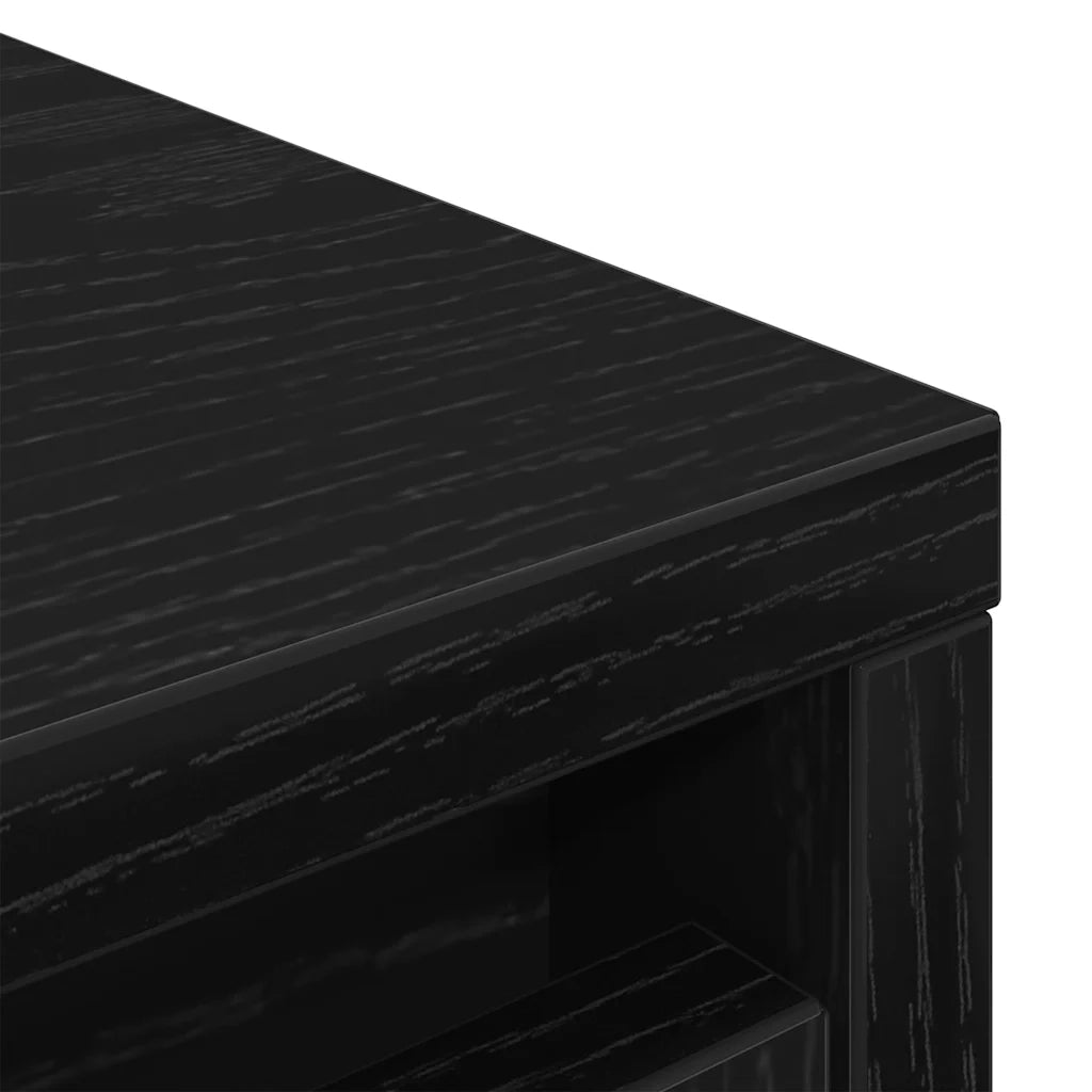 Scarpiera Rovere Nero 29,5x34x76 cm in Legno Multistrato 861860