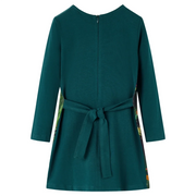 Abito da Bambina a Maniche Lunghe Verde Scuro 128 CFW6565199