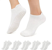 5 paia di calze antiscivolo per donne - calze antiscivolo per Pilates yoga - calze antiscivolo con punti per allenamento indoor - calze a mesh respiranti per sport per donne - adatte per fitness, balletto, danza, yoga e allenamenti a casa