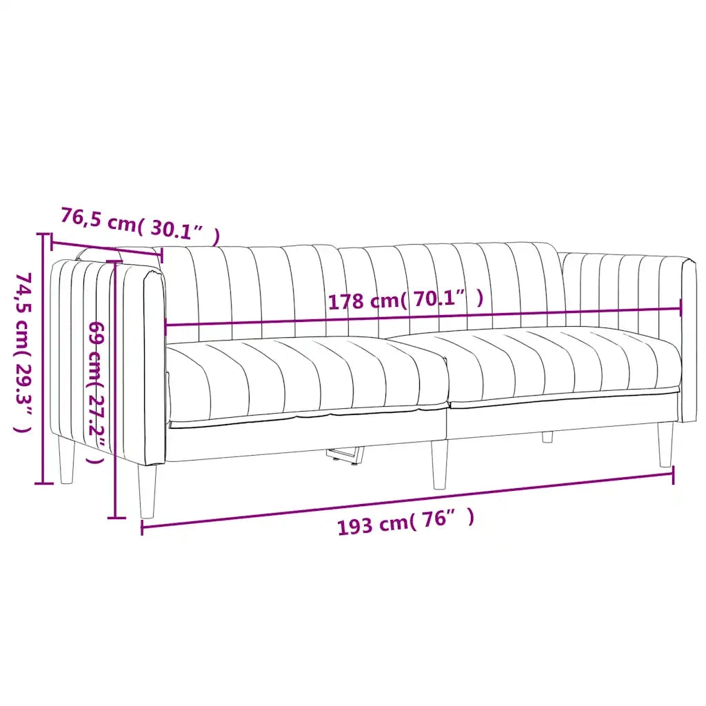 Set di Divani 2 pz Blu in Tessuto 3209244