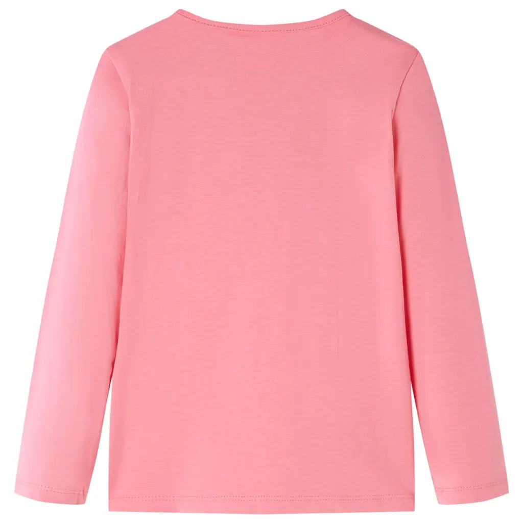 Maglietta da Bambina a Maniche Lunghe Gatto Rosa 116 13586